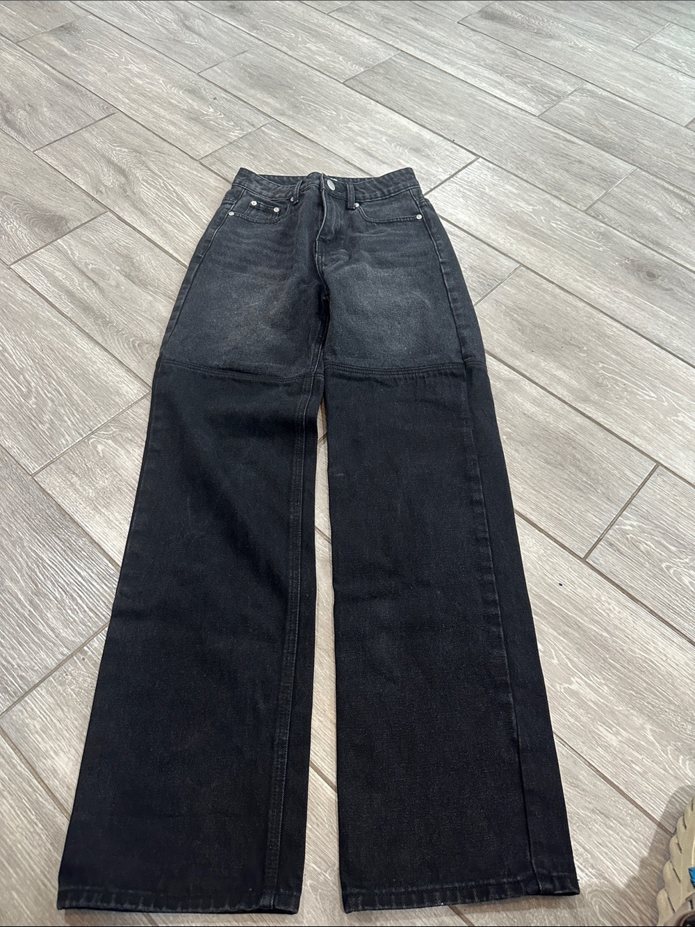 superdown Straight Leg Faded Black Jeans